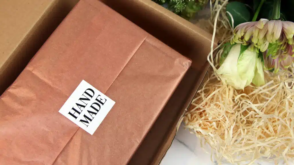 Packaging for a handmade item from a small business to be shipped internationally. 