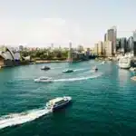 Sydney Harbour, a major port for cheap shipping to Australia from USA.